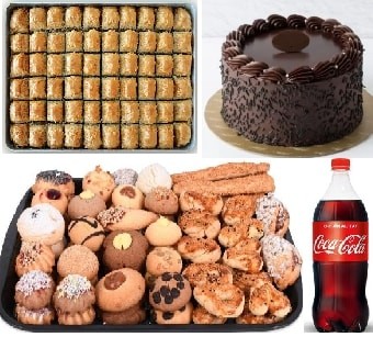 Tatlı ve Tuzlu Bir Arada: Pasta Baklava Kuru Pasta ve Soğuk Kola